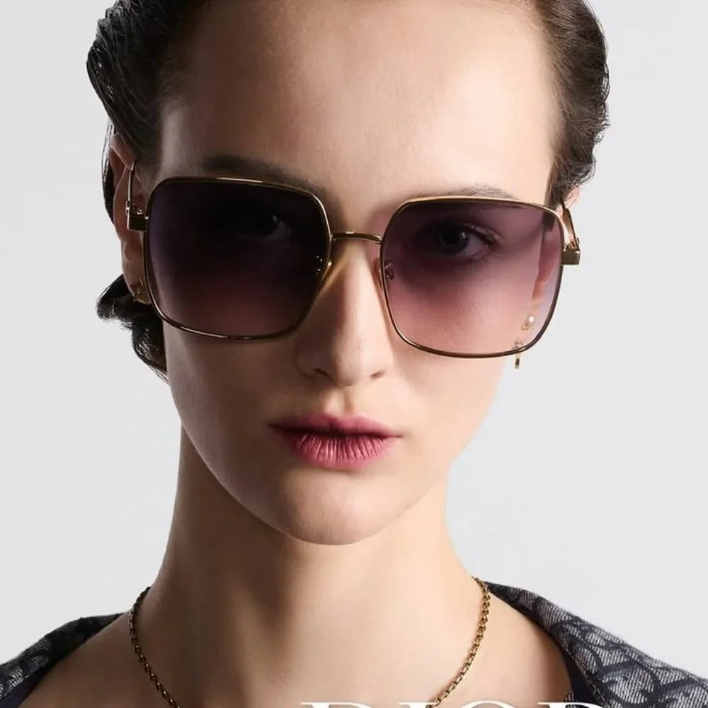 Dior DIORCANNAGE S1U B0A1 Square Sunglasses - Gold/Grey - Picture 12 of 12